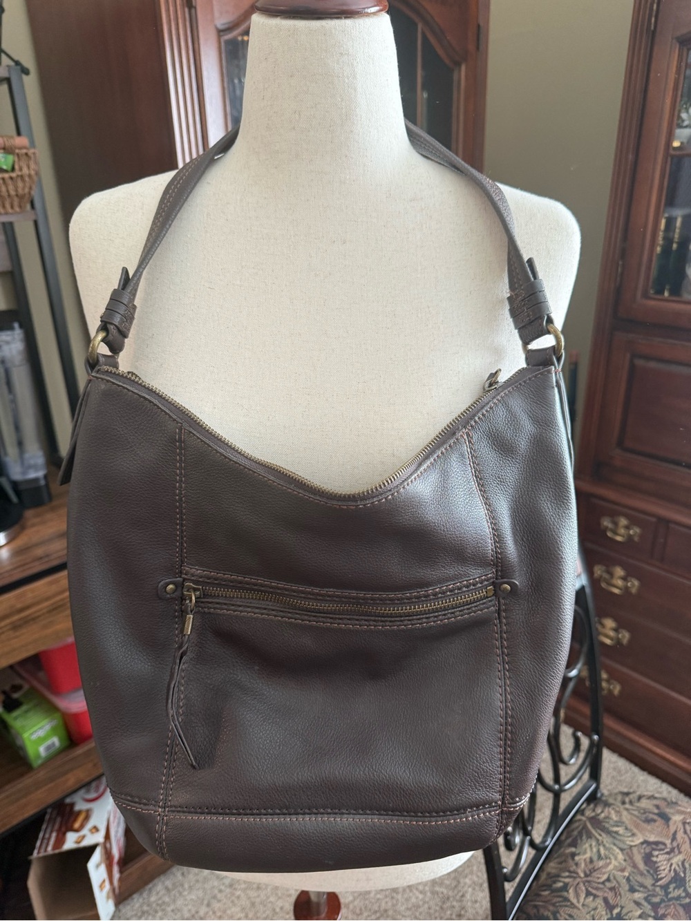 The Sak Sequoia Dark Brown Leather Shoulder Hobo